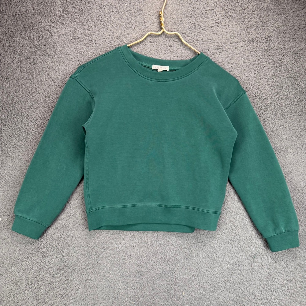 Copper Key Girls Small 7/8 Green Crewneck Sweatshirt Long Sleeve Pullover